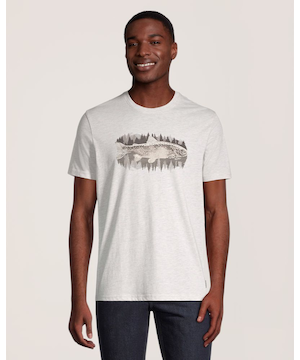 T-shirt à graphique de poisson pour hommes, WindRiver