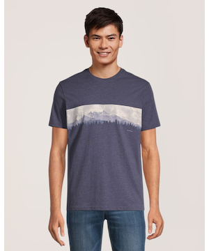 T-shirt à graphique de poisson pour hommes, WindRiver