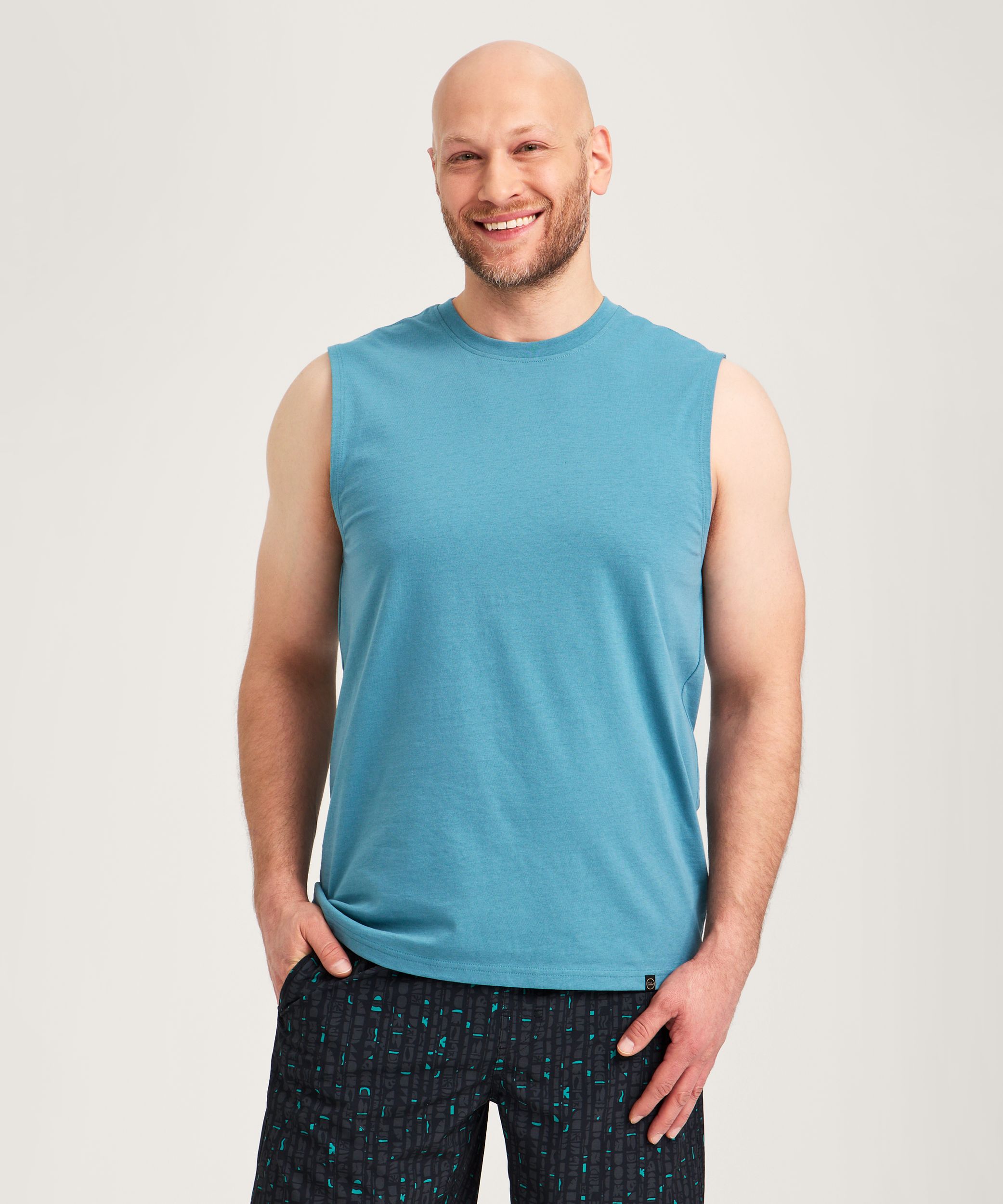 Débardeur de base de couleur unie pour hommes, FarWest