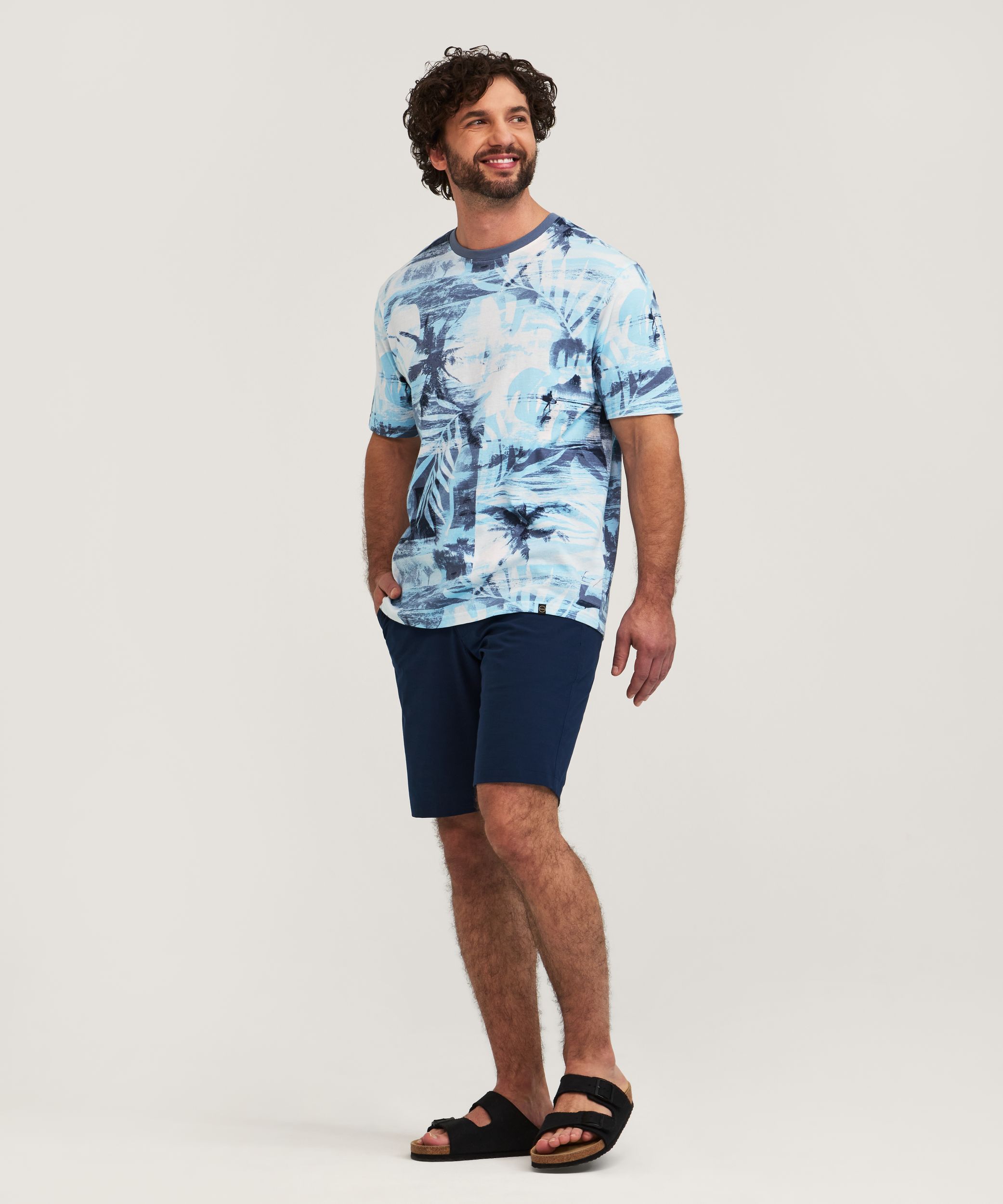 T-shirt à imprimé en transparence pour hommes, FarWest
