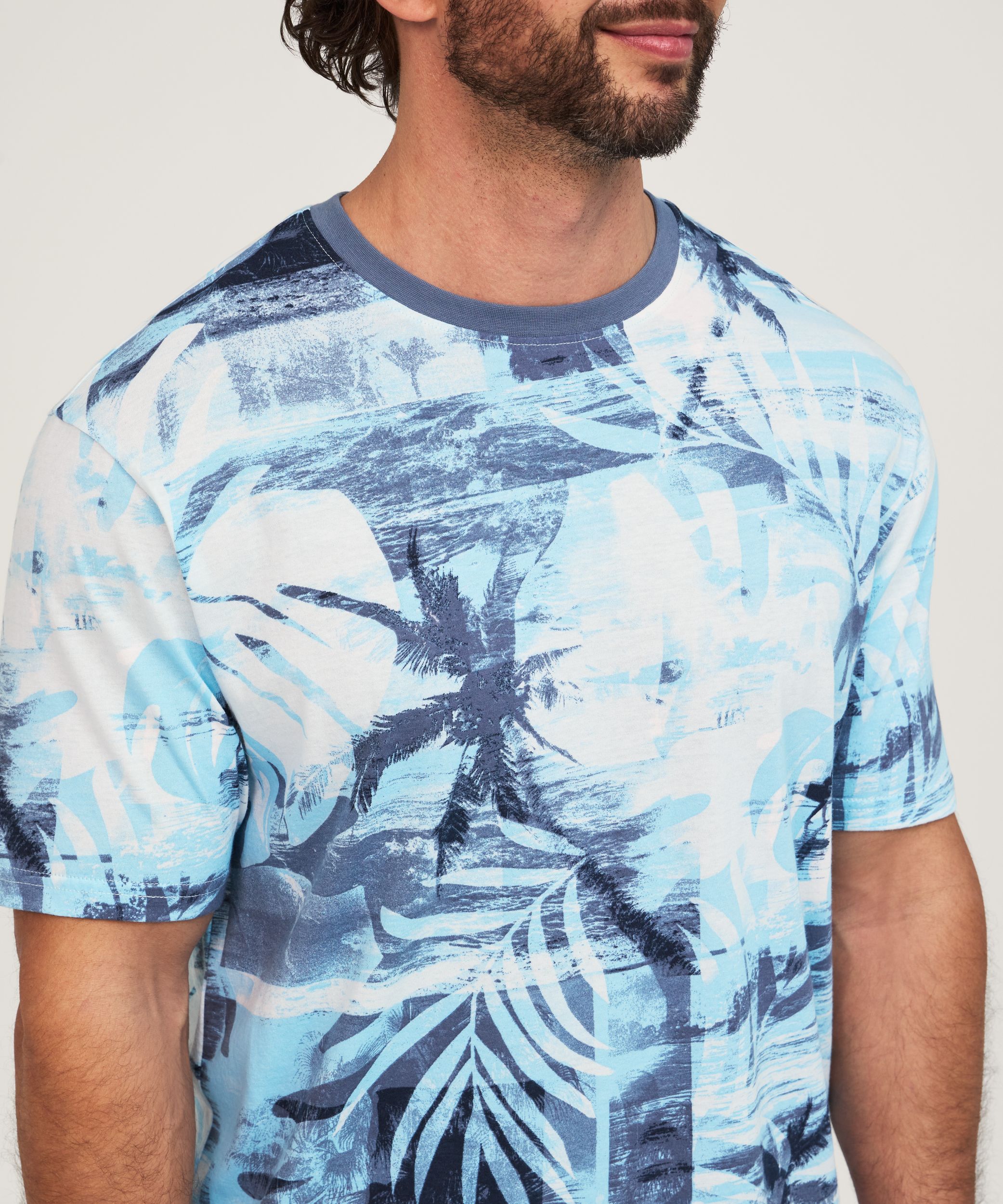 T-shirt à imprimé en transparence pour hommes, FarWest