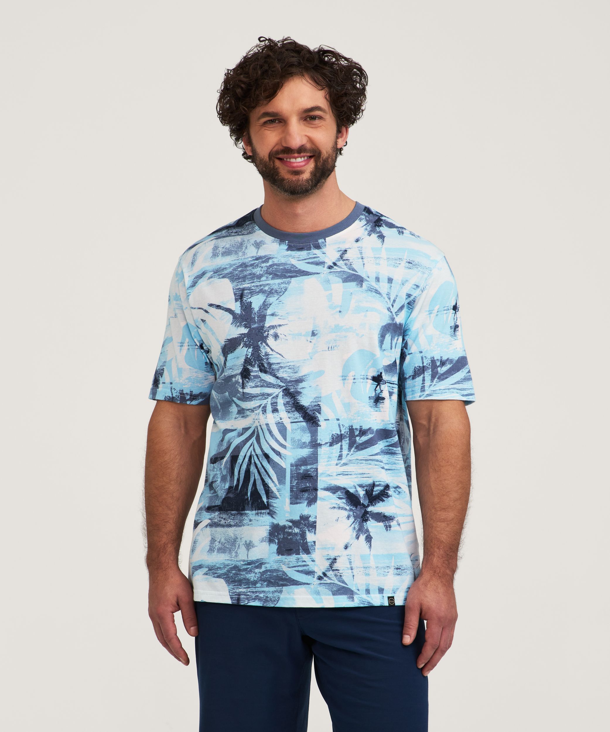 T-shirt à imprimé en transparence pour hommes, FarWest