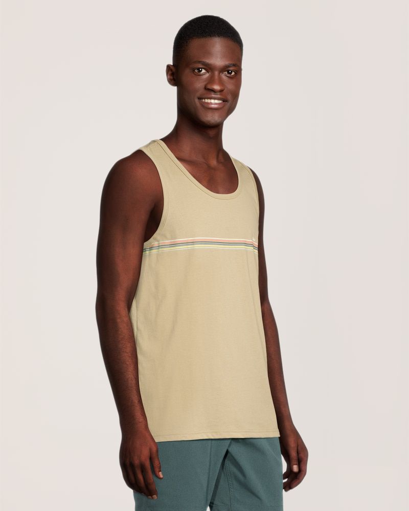 FarWest Men's Basics Striped Tank Top