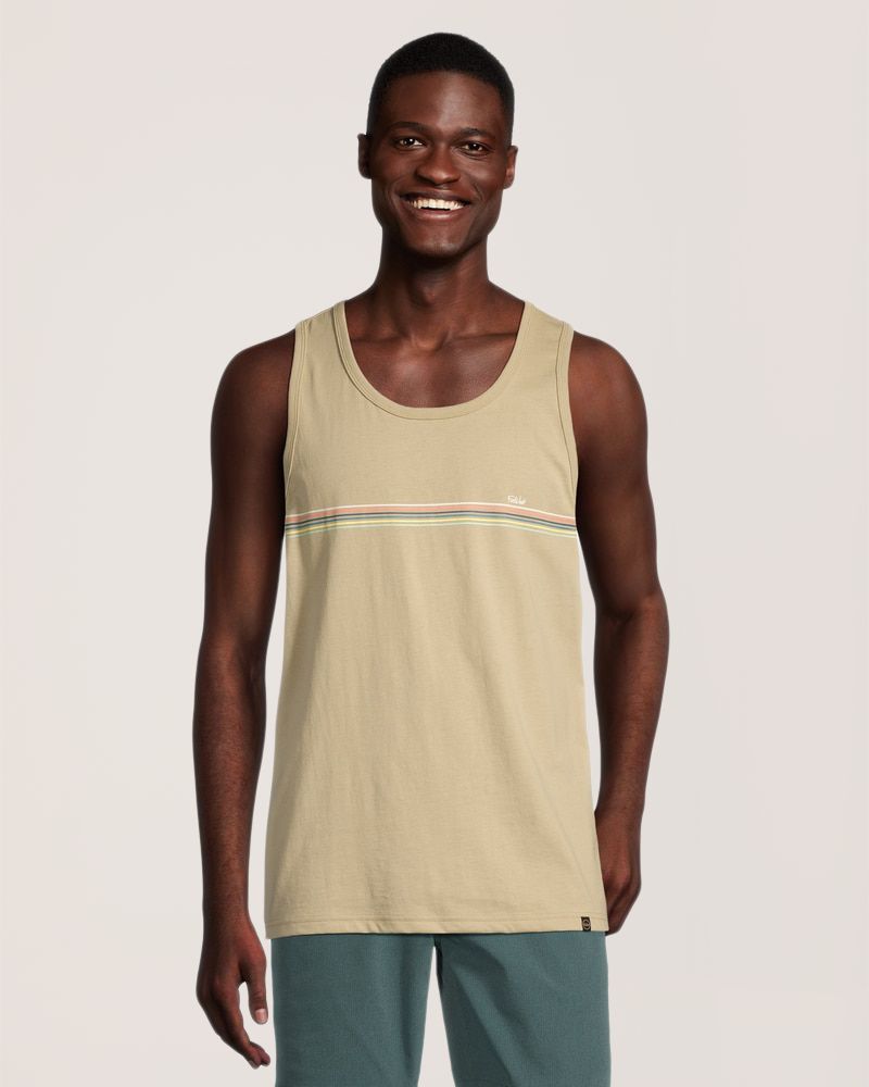 FarWest Men's Basics Striped Tank Top