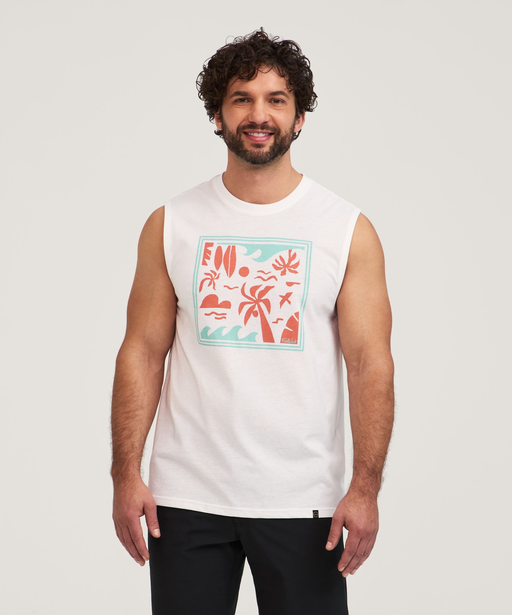 FarWest Men's Graphic Muscle Top