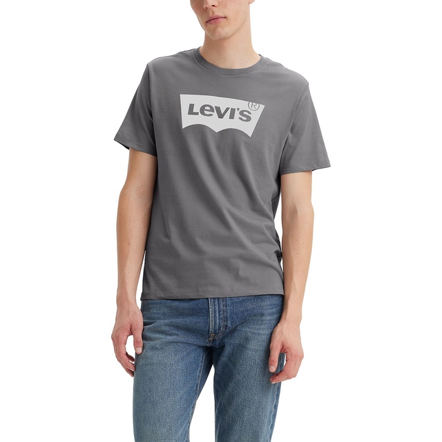 Levi's Men's Batwing Logo Silver Fox Crewneck T Shirt