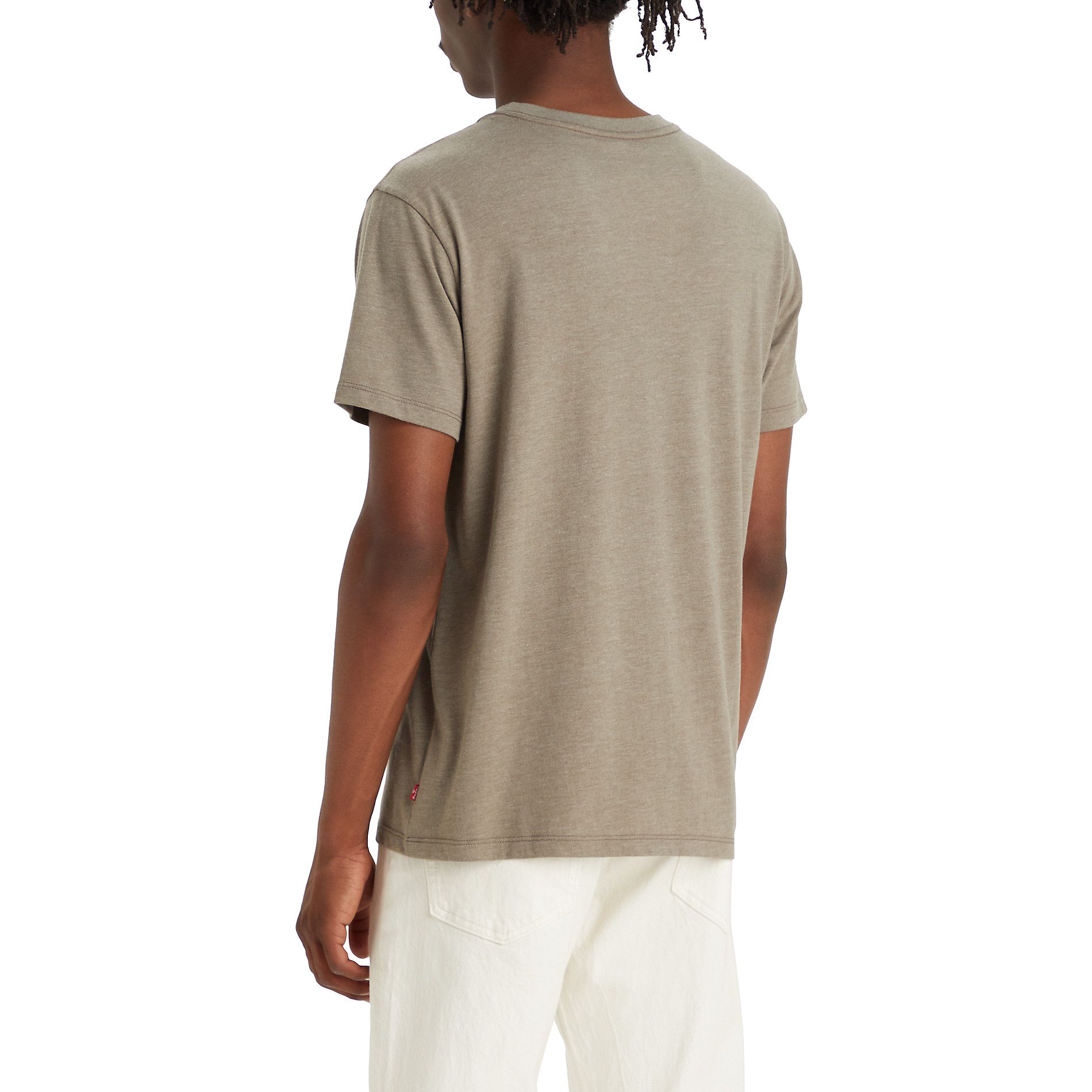 T-shirt en mélange de trois tissus à col ras du cou avec logo chauve-souris pour hommes, Silver Fox, Levi's