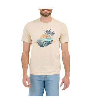 T-shirt graphique pour hommes, coucher du soleil hors des sentiers battus, Wrangler