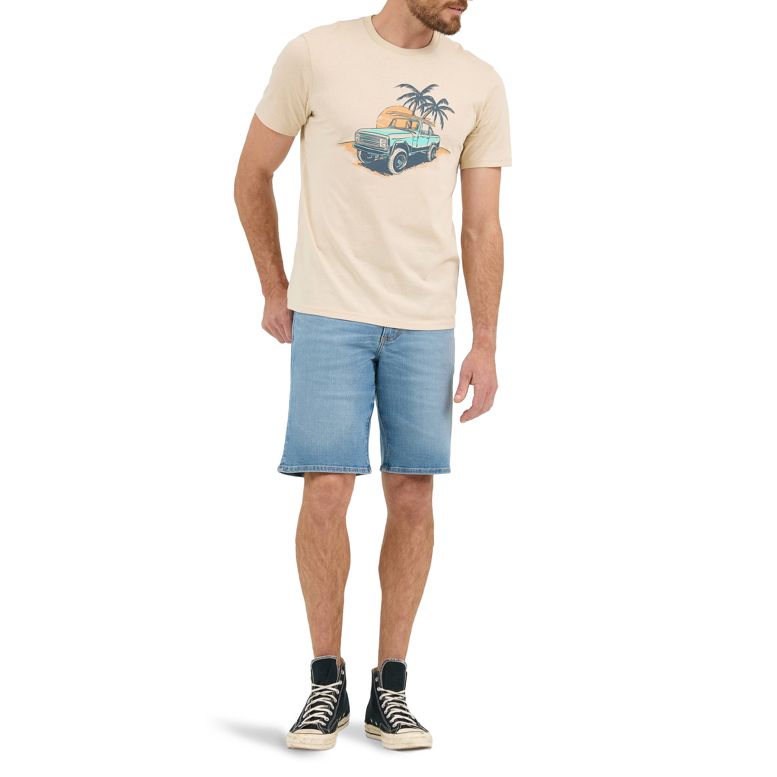 T-shirt graphique pour hommes, coucher du soleil hors des sentiers battus, Wrangler