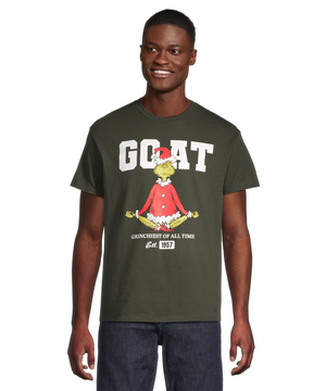 T-shirt à logo graphique du temps des fêtes Le Grincheux «Goat» pour hommes