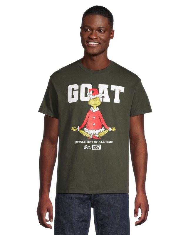 T-shirt à logo graphique du temps des fêtes Le Grincheux «Goat» pour hommes