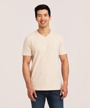 T-shirt saisonnier extensible à encolure en V pour hommes, Denver Hayes