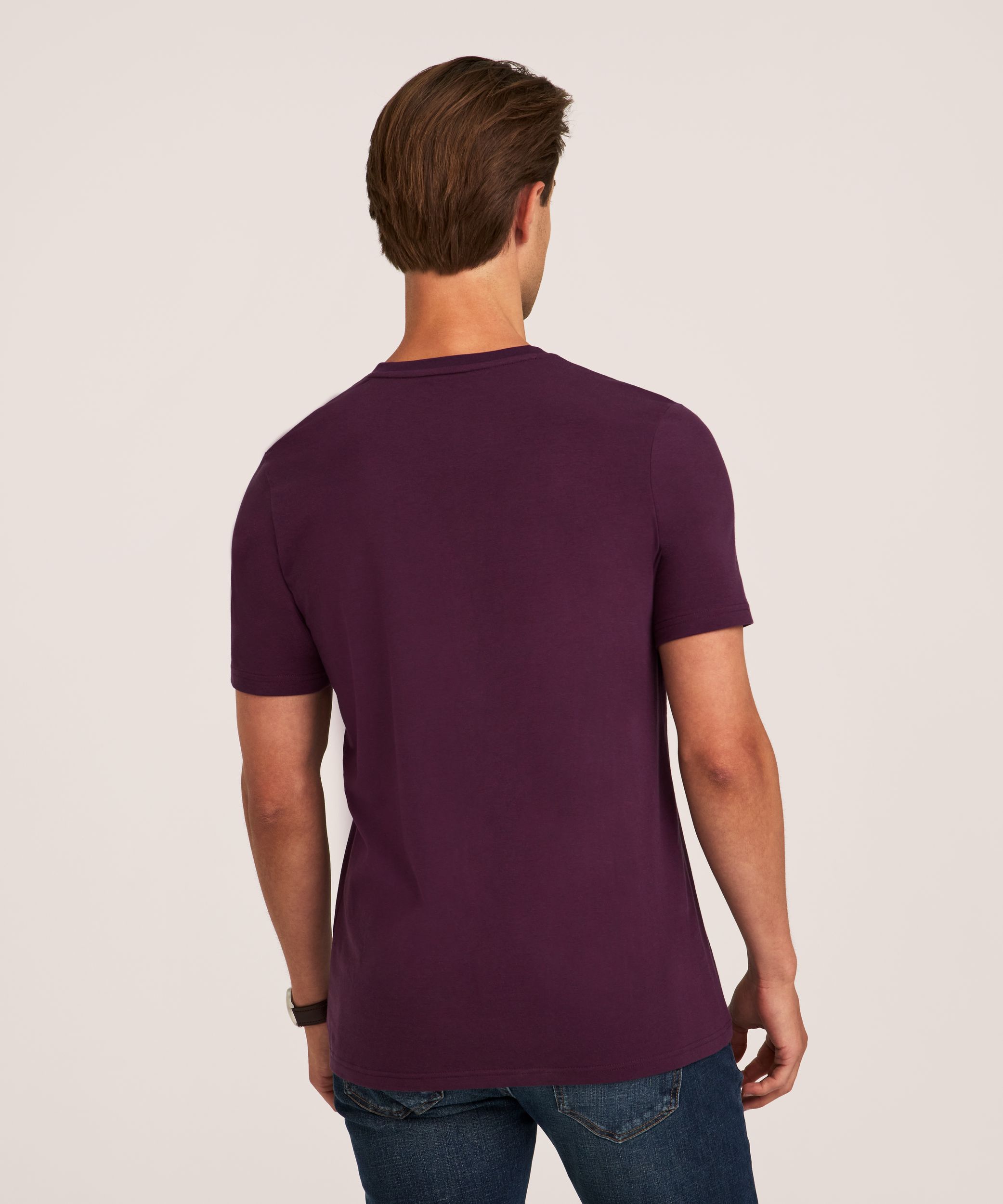 T-shirt saisonnier extensible à encolure en V pour hommes, Denver Hayes