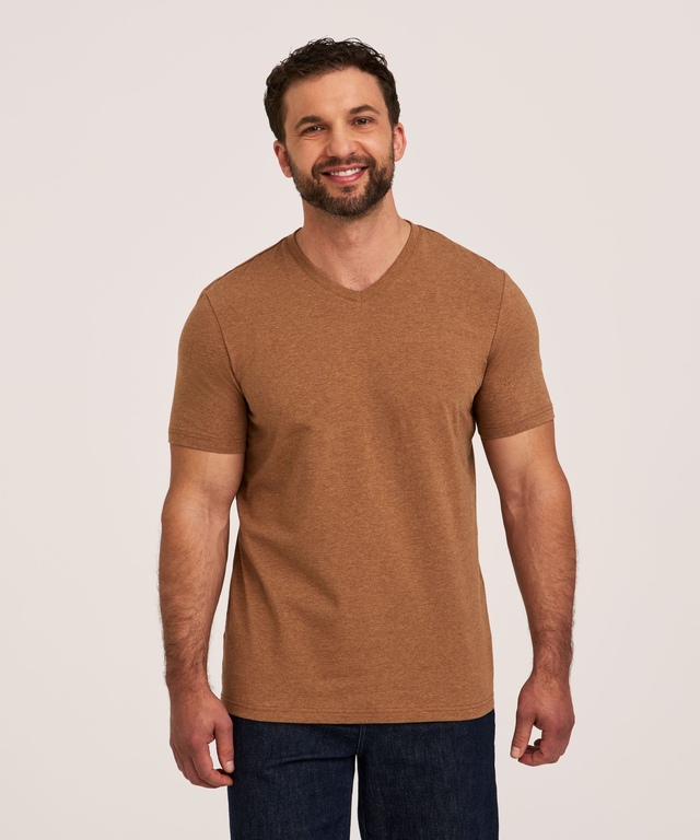 T-shirt saisonnier extensible à encolure en V pour hommes, Denver Hayes