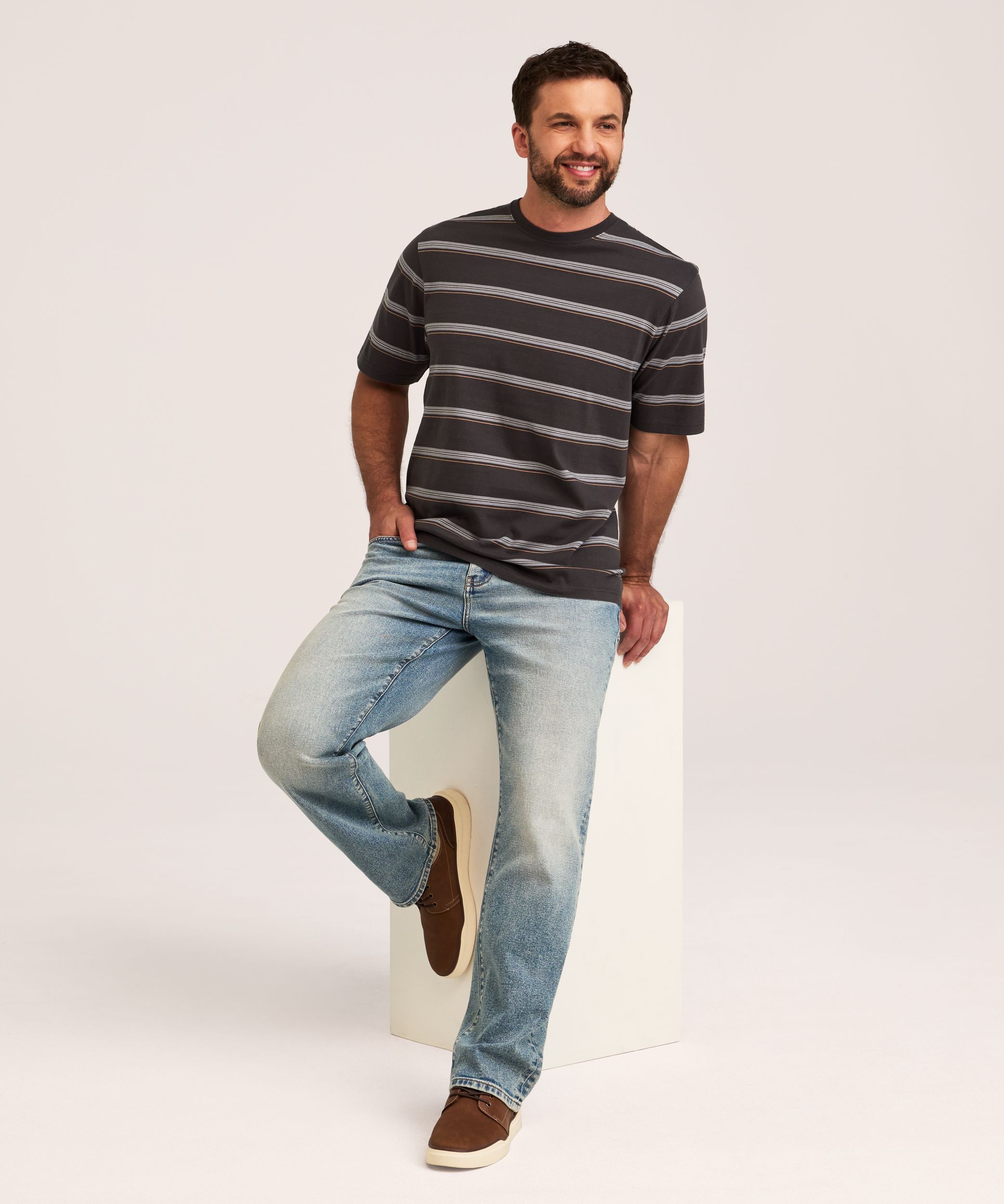 Denver Hayes Men's 50 Wash Crewneck T-Shirt