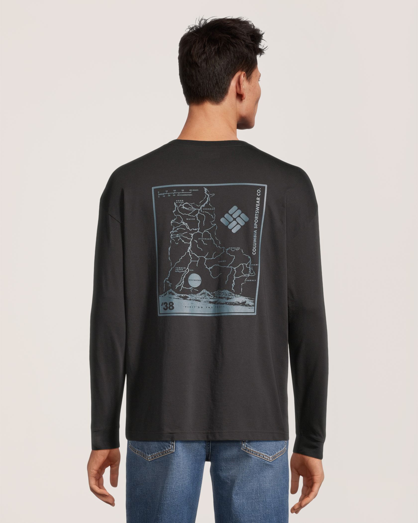 T-shirt graphique à manches longues pour hommes, Butte, Columbia