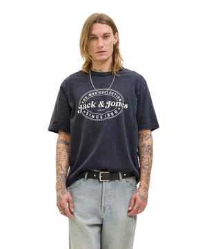 T-shirt imprimé à manches courtes et à col ras du cou pour hommes, Dover, Jack & Jones