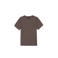 Silver Men's Acid Wash Chest Pocket T-Shirt Front_Flat