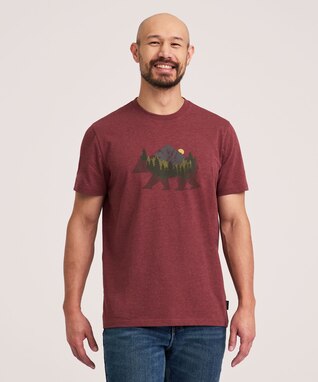 WindRiver Men's Short Sleeve Bear Graphic T-Shirt