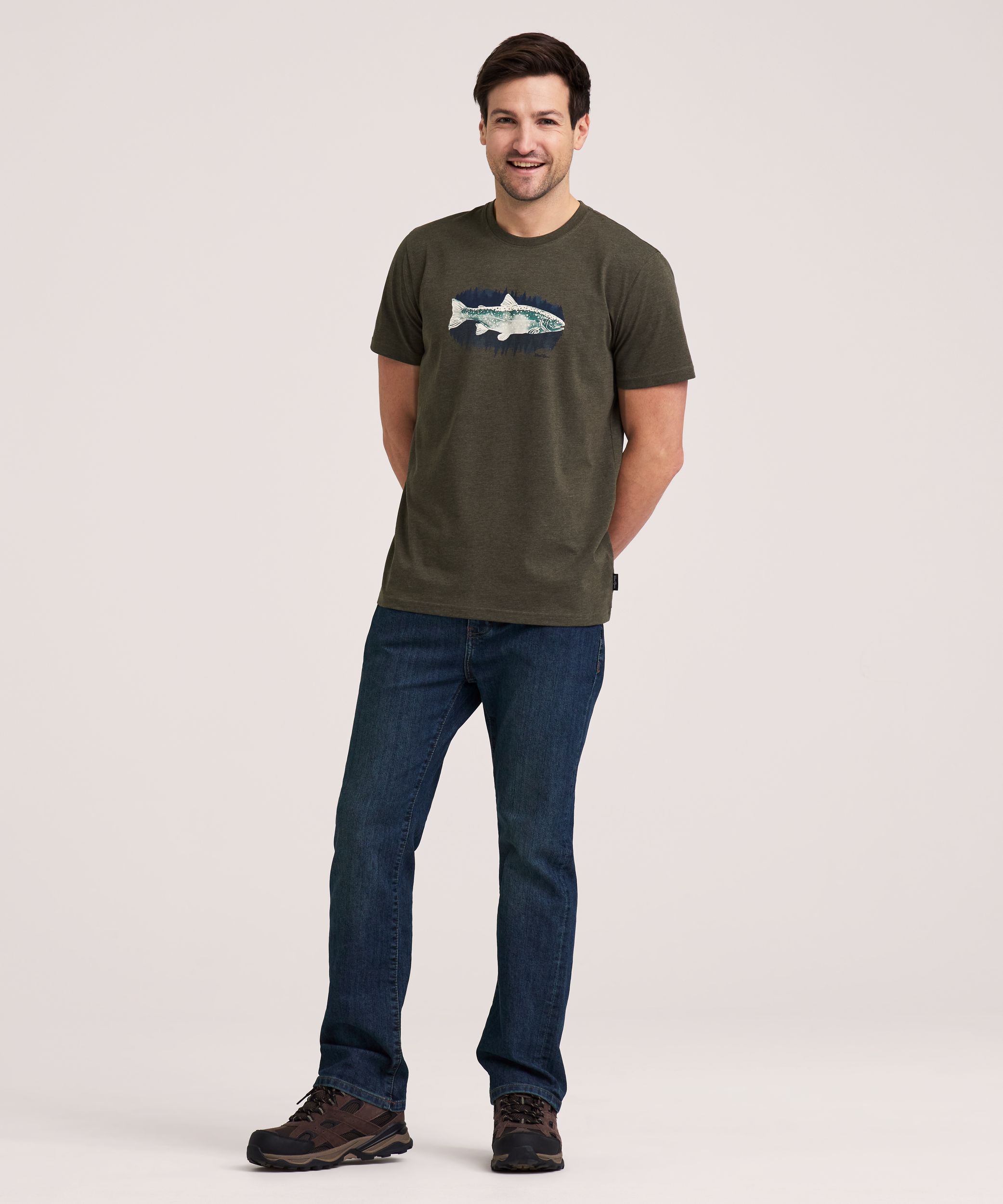 WindRiver Men's Short Sleeve Bear Graphic T-Shirt