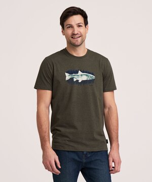 T-shirt graphique à manches courtes à motif d’ours pour hommes, WindRiver