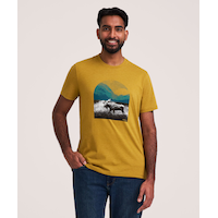 T-shirt graphique à manches courtes à motif d’ours pour hommes, WindRiver