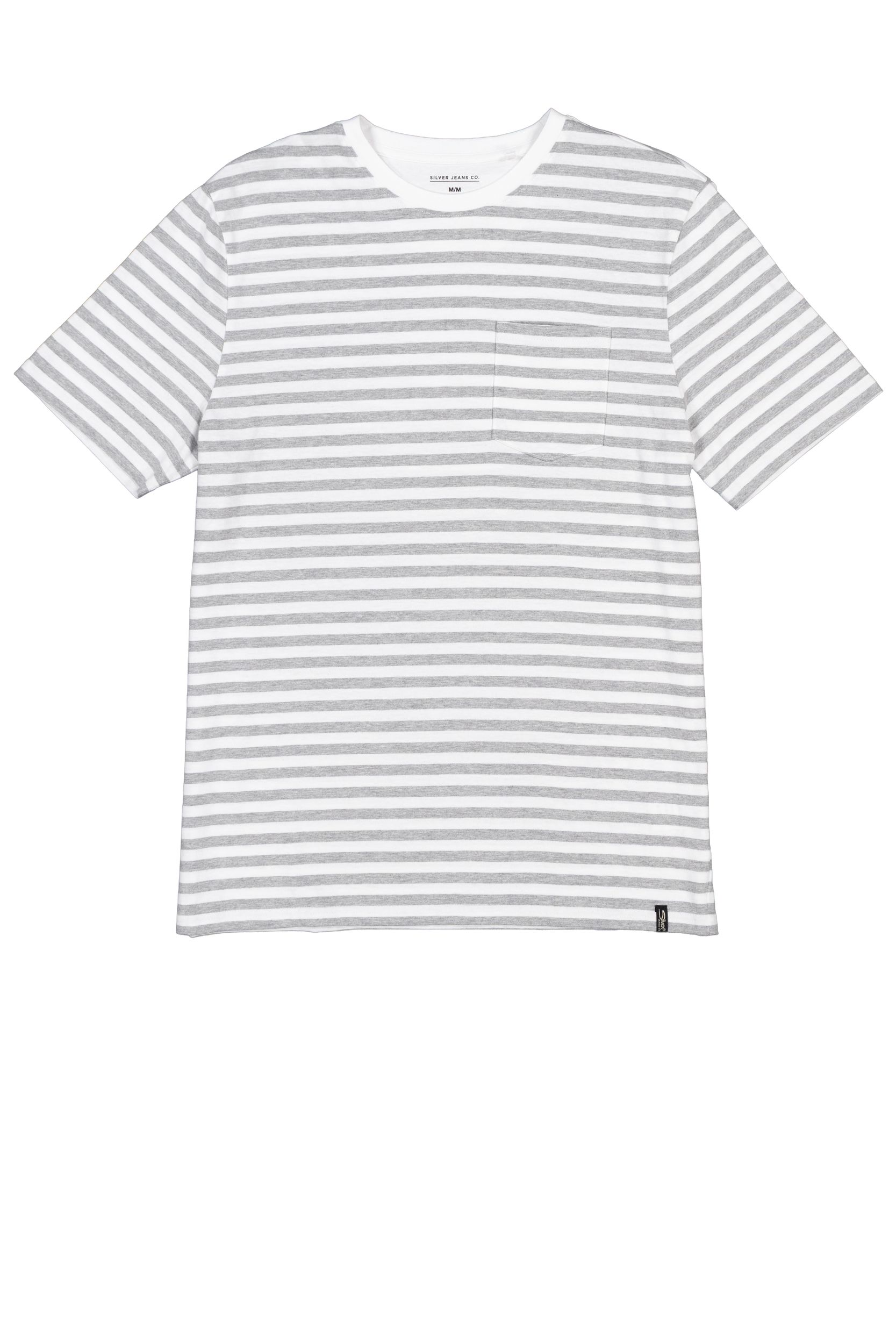 T-shirt à poche unique pour hommes, Silver