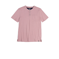 Haut Henley texturé à manches courtes pour hommes, Silver