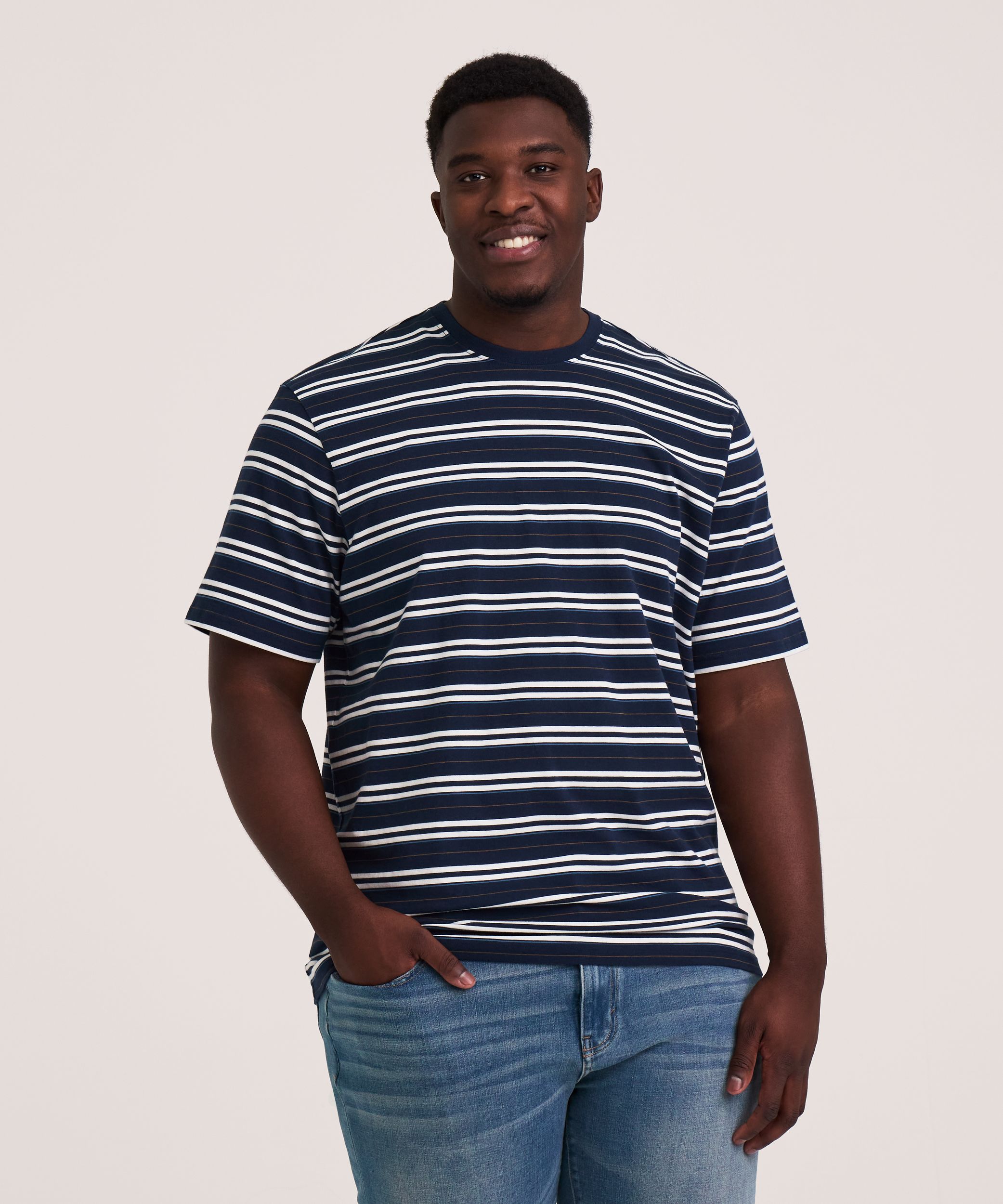 T-shirt à col rond pour homme, 50 lavages, Denver Hayes