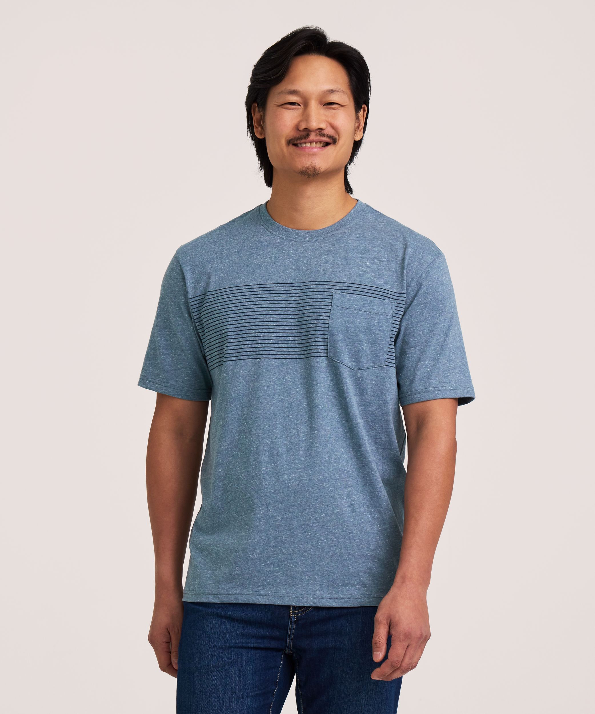 T-shirt léger avec poche et manches courtes pour hommes, Denver Hayes