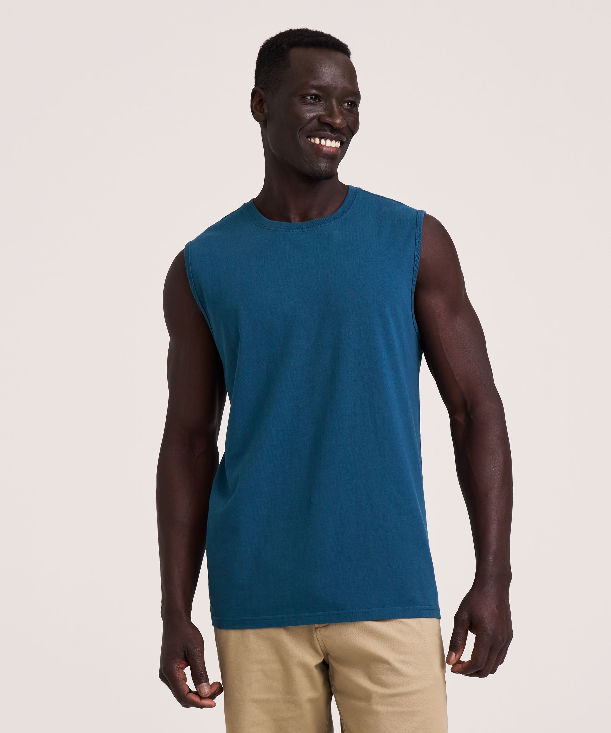 Denver Hayes Men's 50 Wash Crew Neck Muscle Shirt