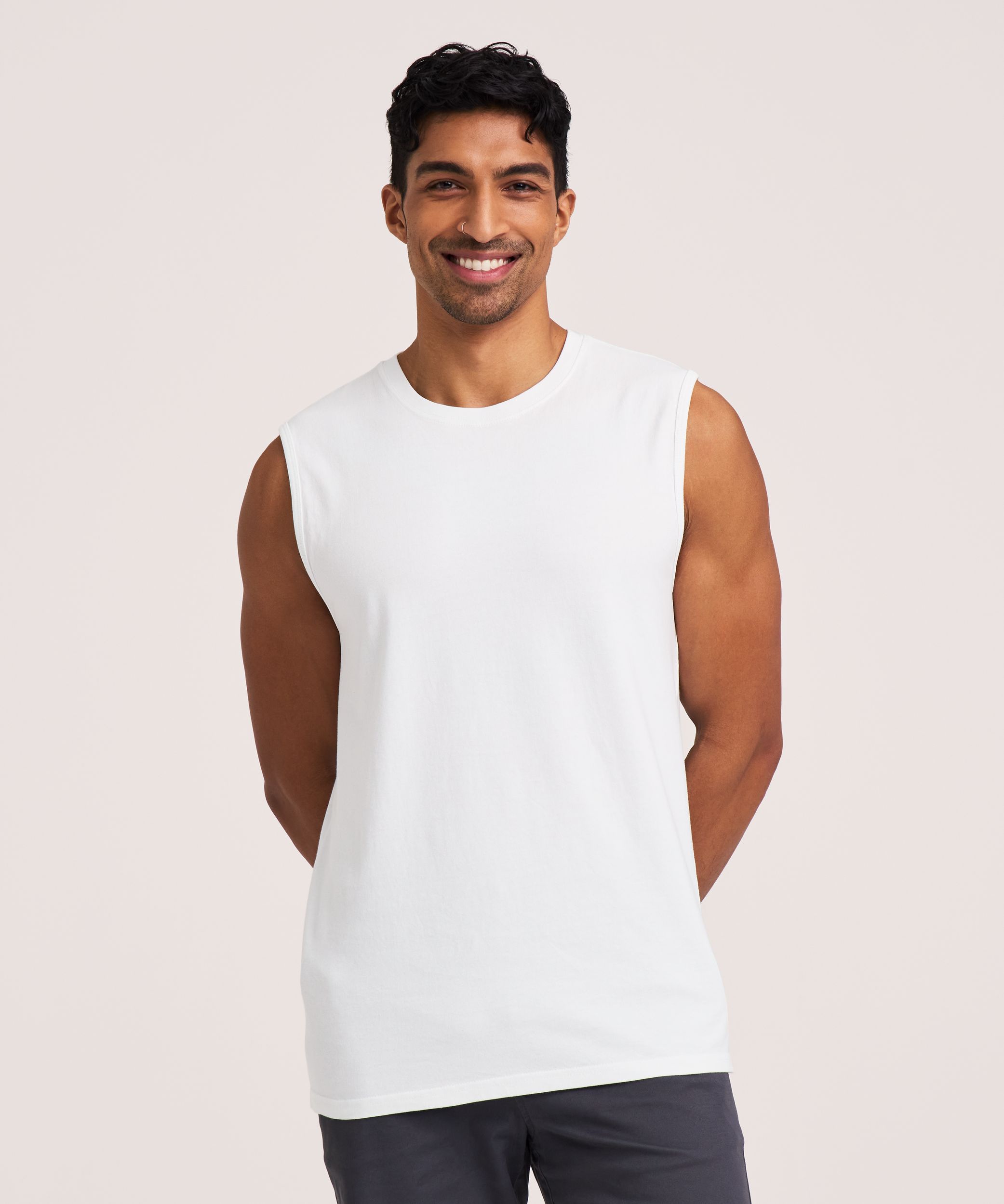 Denver Hayes Men's 50 Wash Crew Neck Muscle Shirt