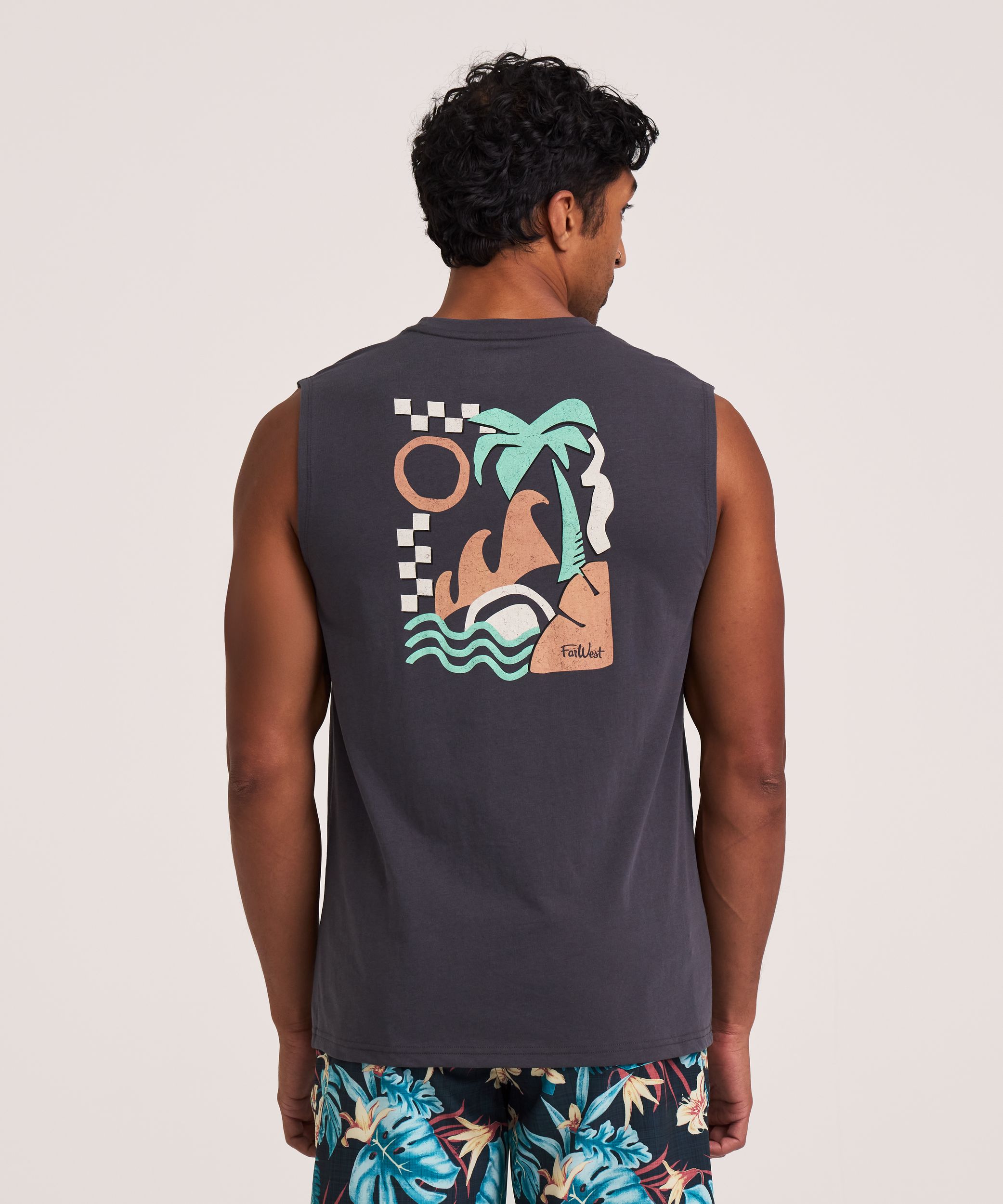 FarWest Men's Graphic Muscle Top
