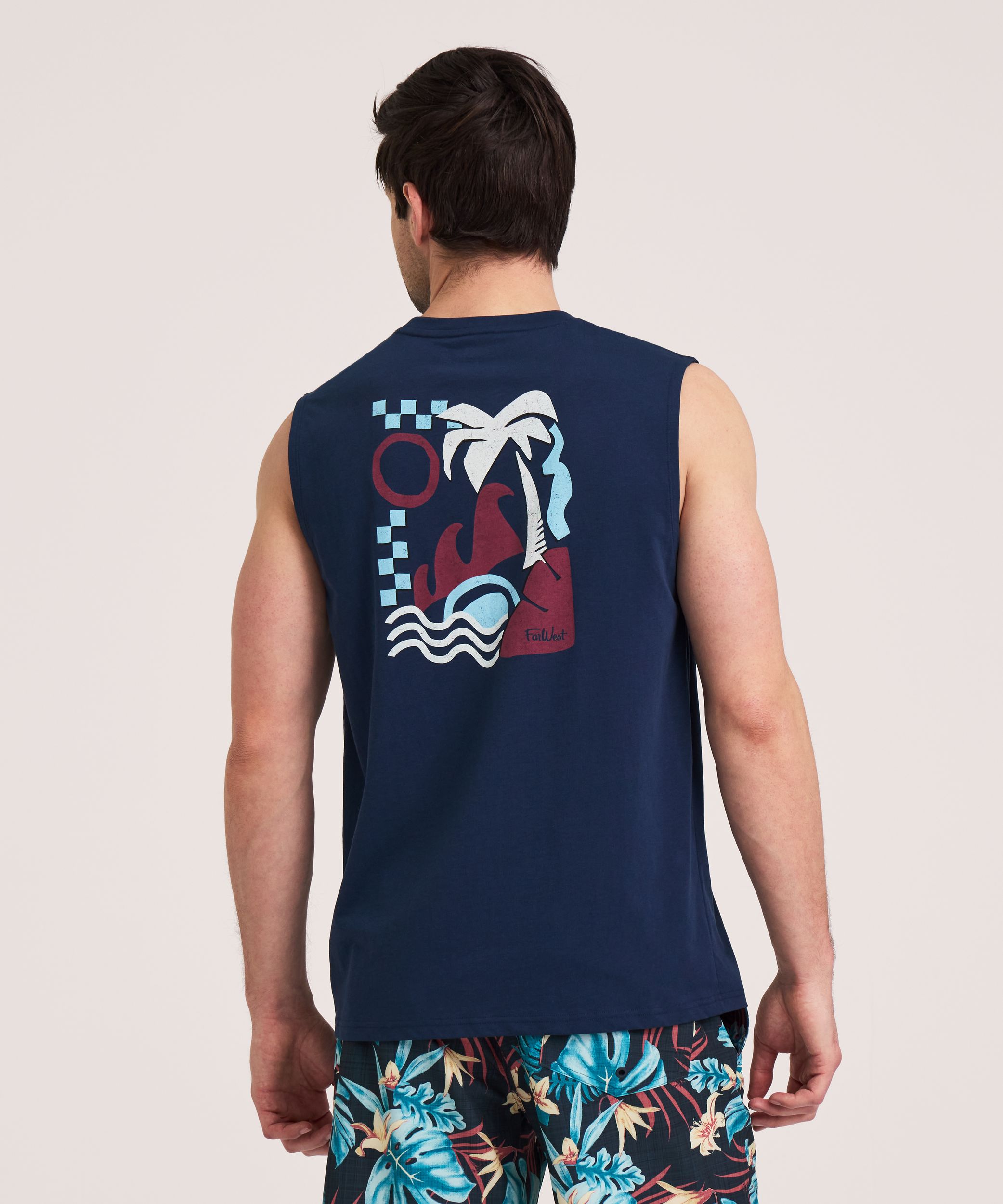 FarWest Men's Graphic Muscle Top