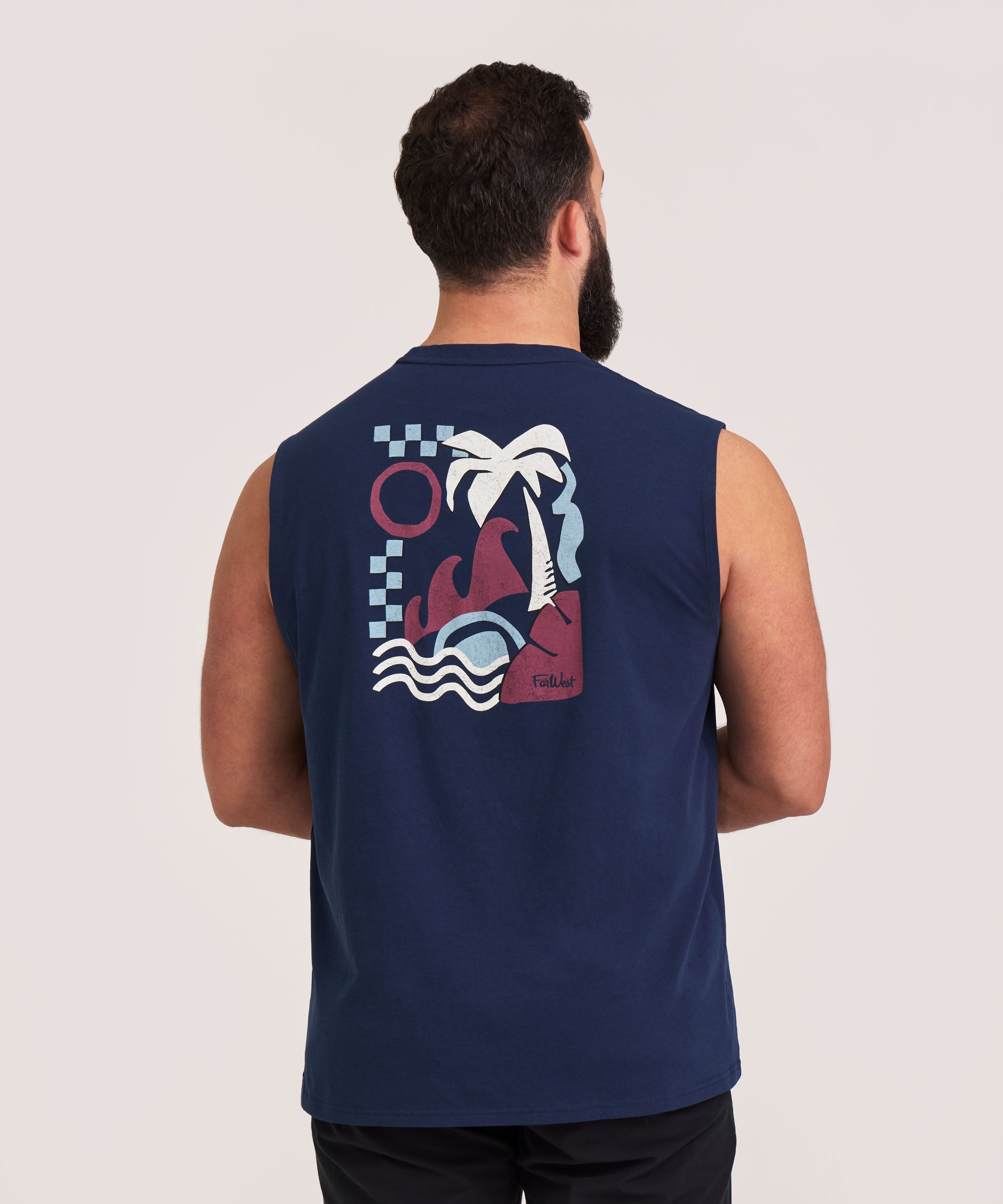 FarWest Men's Graphic Muscle Top