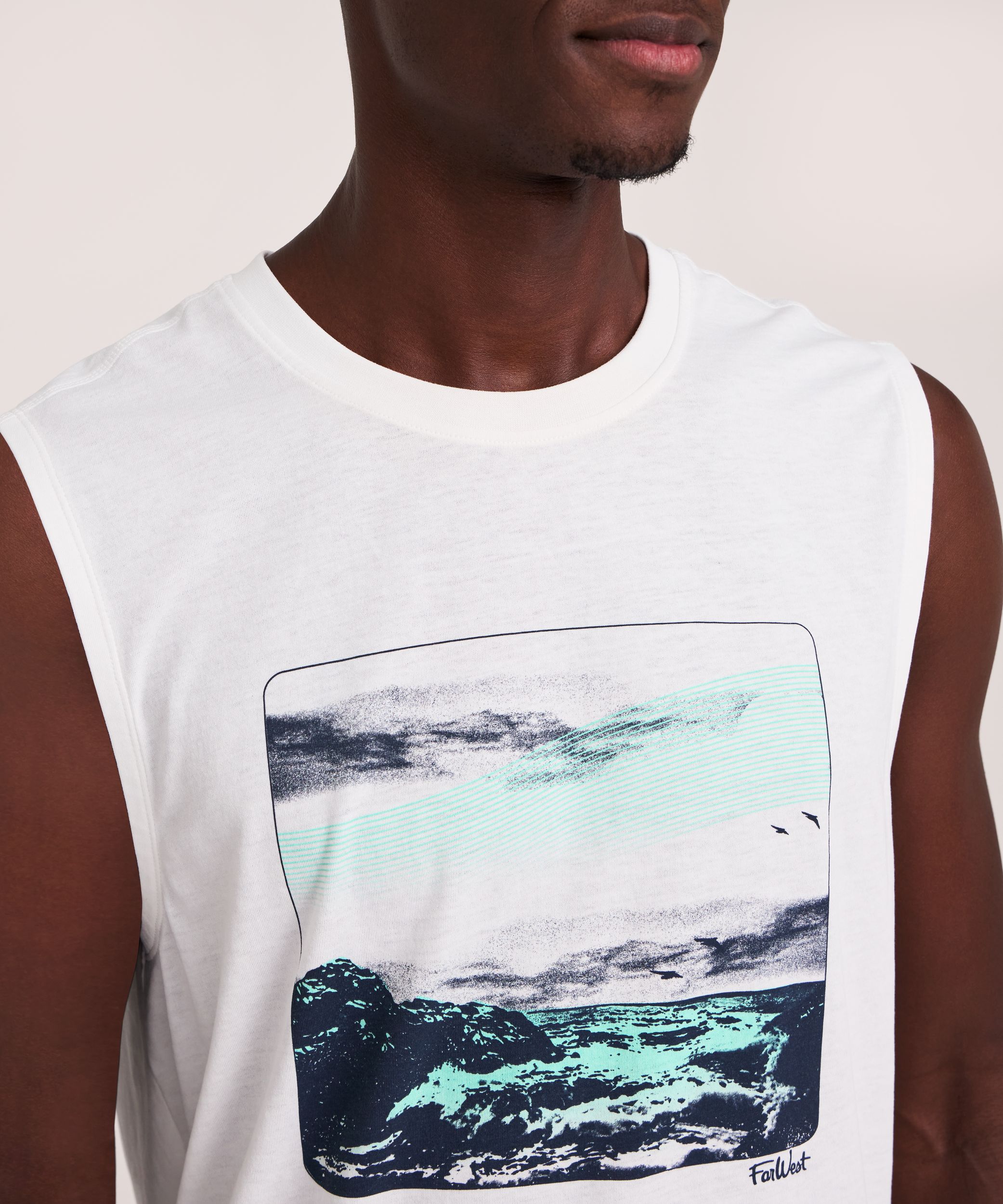 FarWest Men's Graphic Muscle Top