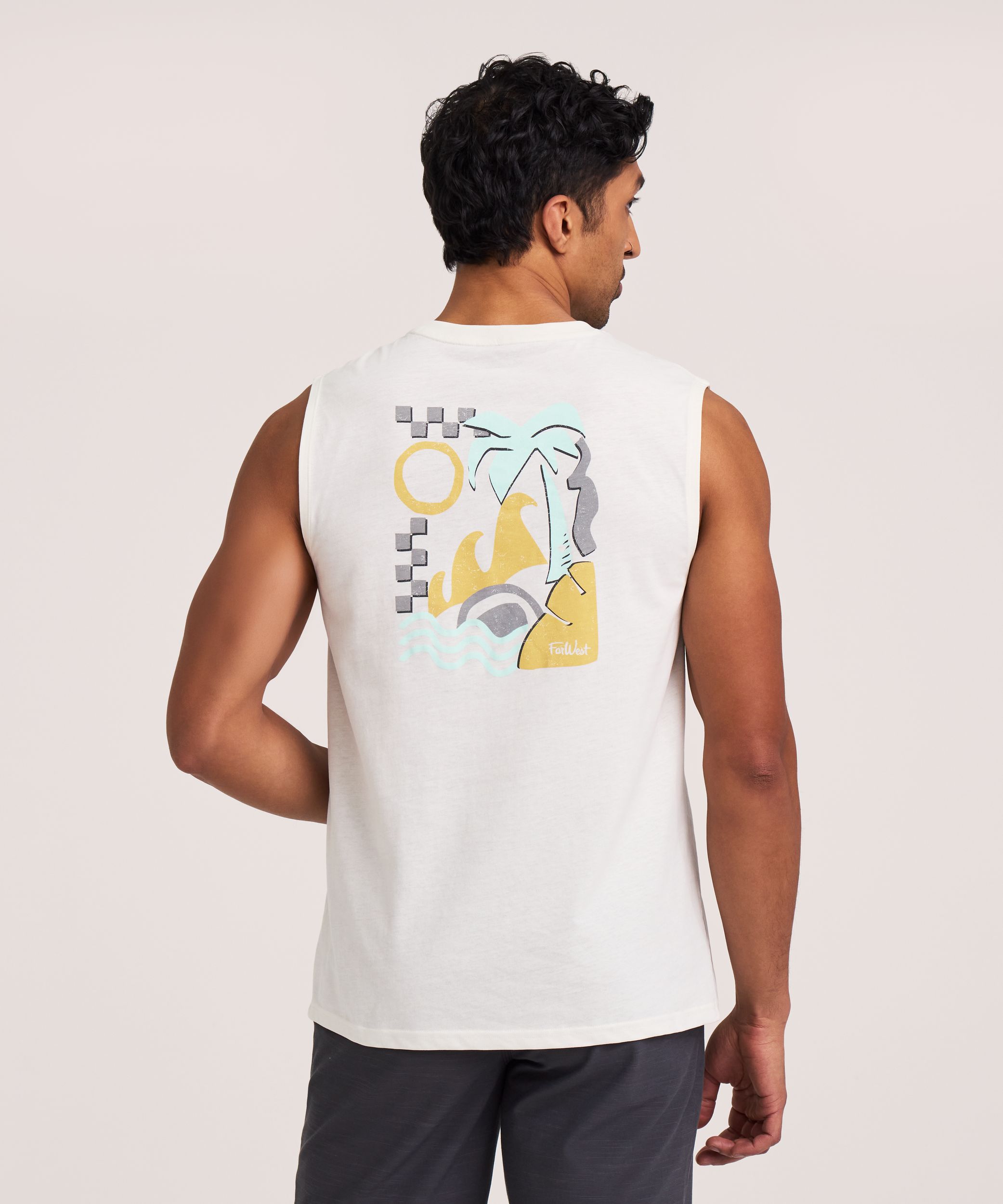 FarWest Men's Graphic Muscle Top