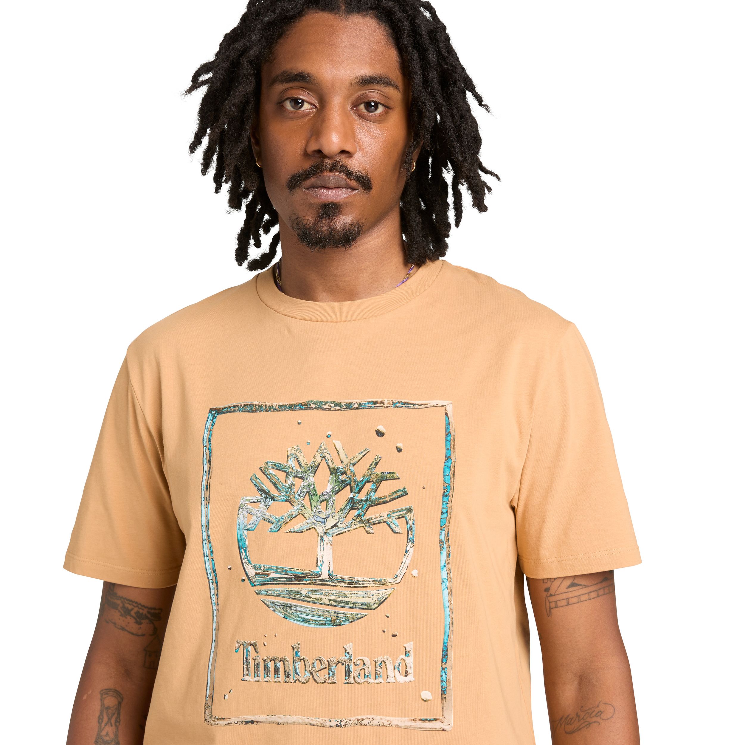 Timberland Men's Short Sleeve T-Shirt Regular Water Stack Logo T-Shirt