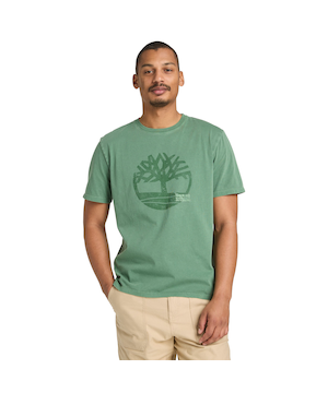 Timberland Men's Garment Tree Embroidered Short Sleeve T-Shirt