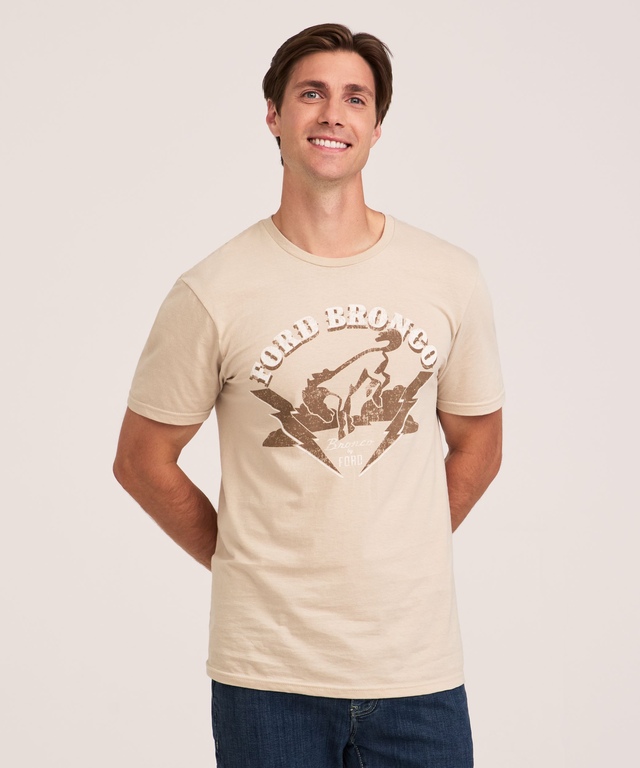 T-shirt graphique à col ras du cou pour hommes, Ford Bronco, Logo T-shirt