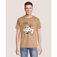 Lois Men's Caleb Short Sleeve Print T-Shirt Front_Flat
