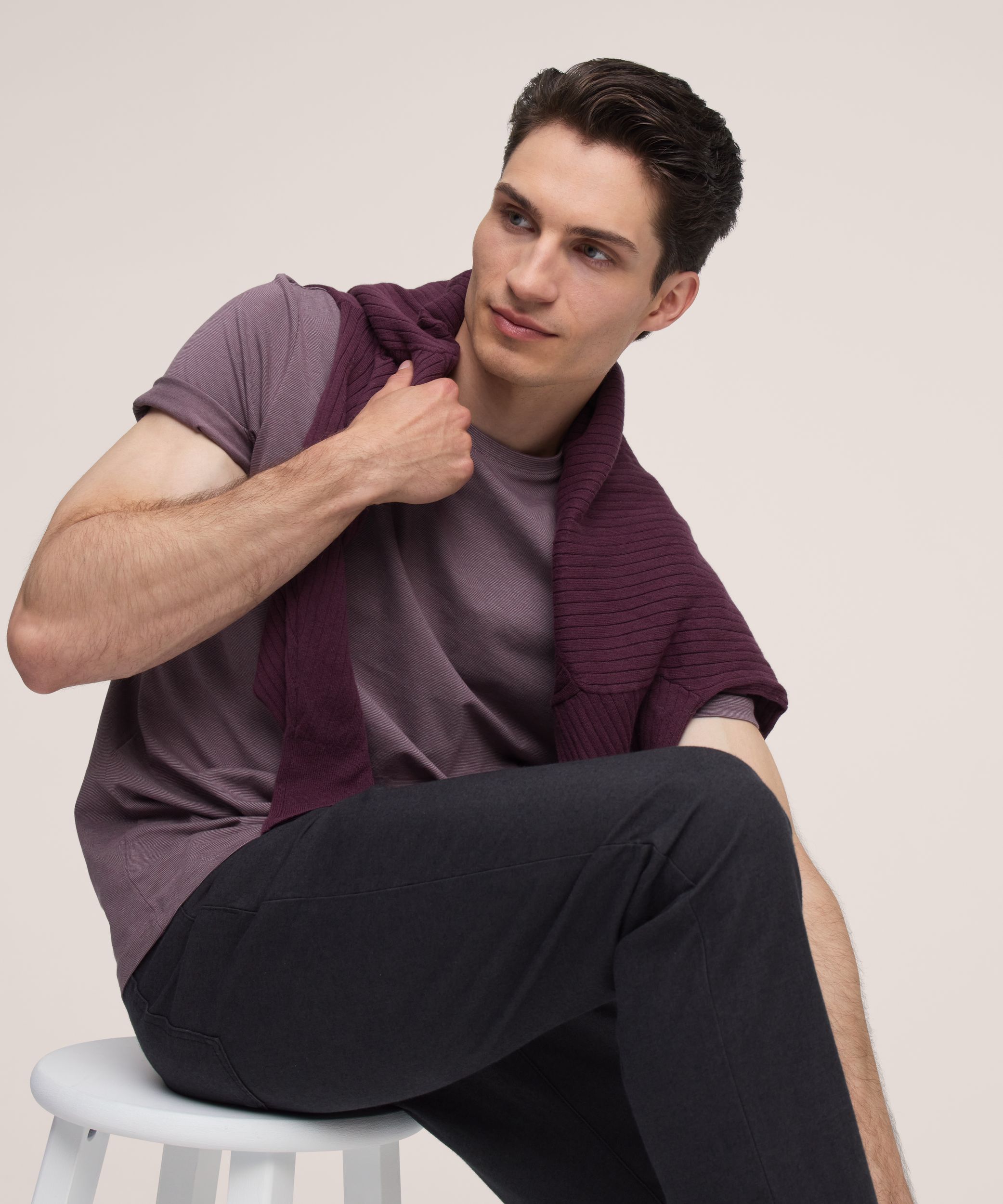 T-shirt saisonnier extensible à col ras du cou et manches courtes pour hommes, Denver Hayes