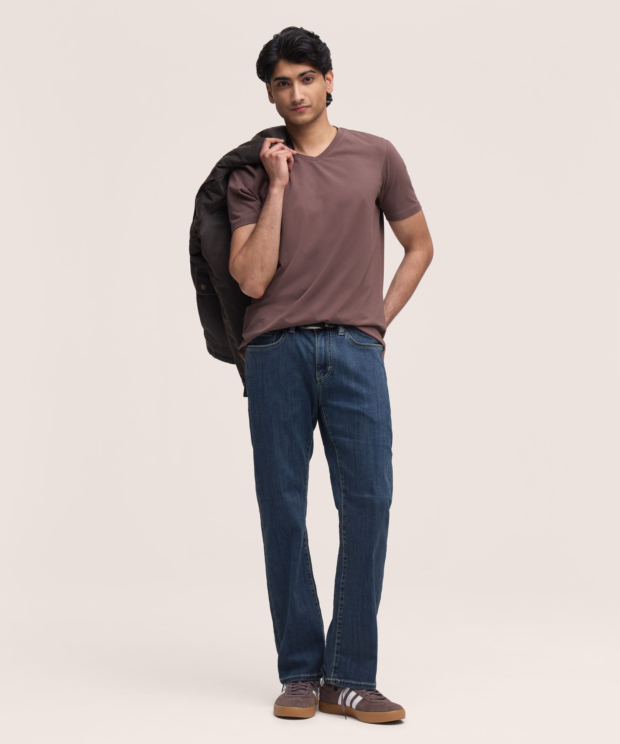 T-shirt saisonnier extensible à encolure en&nbsp;V et manches courtes pour hommes, Denver Hayes