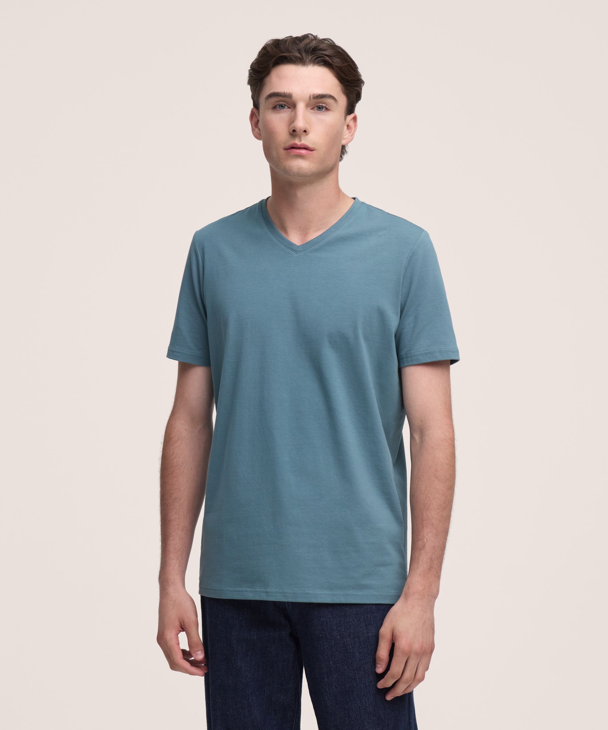 Denver Hayes Men's Short Sleeve Seasonal Stretch V-Neck T-Shirt