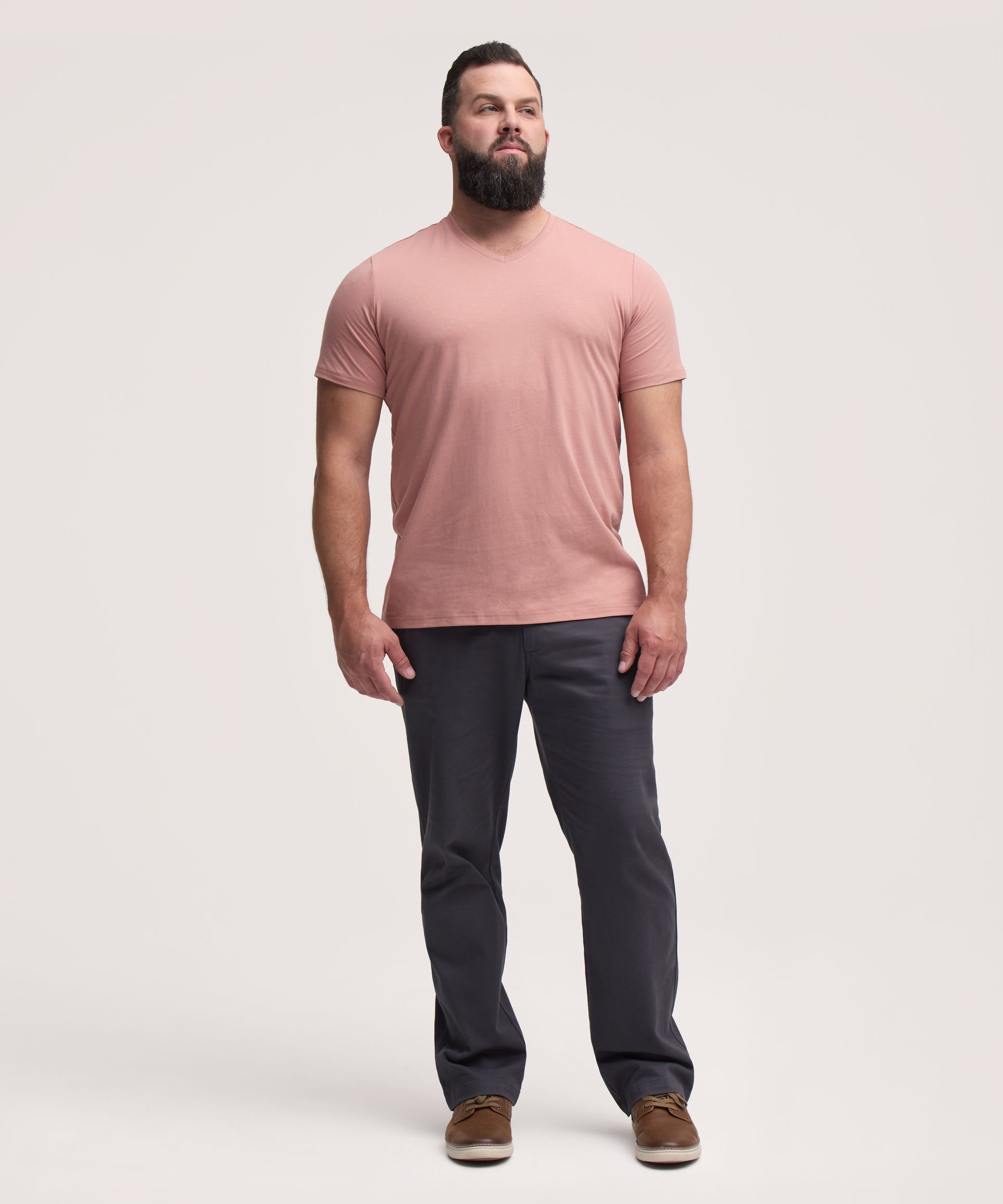 Denver Hayes Men's Short Sleeve Seasonal Stretch V-Neck T-Shirt