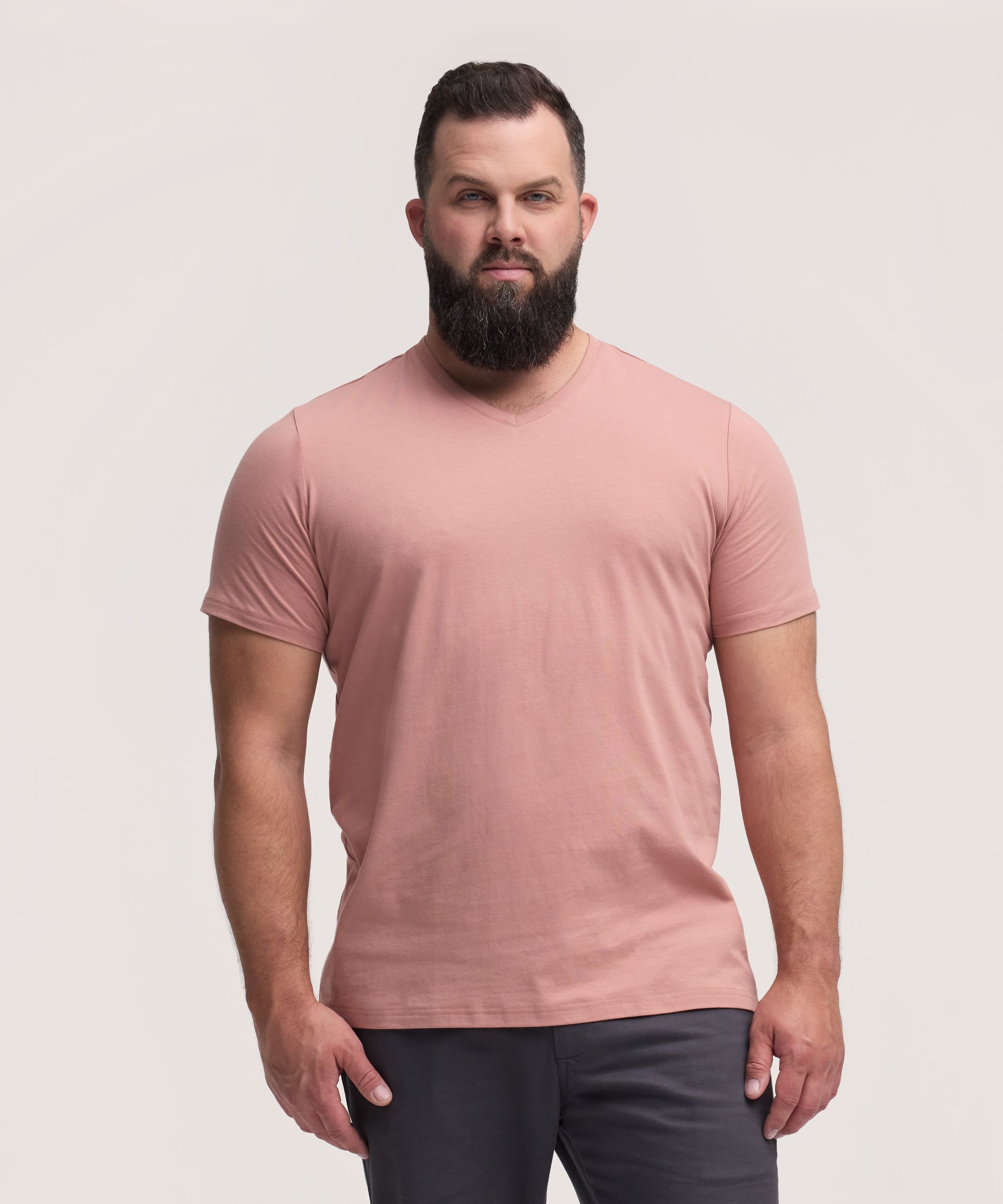 Denver Hayes Men's Short Sleeve Seasonal Stretch V-Neck T-Shirt