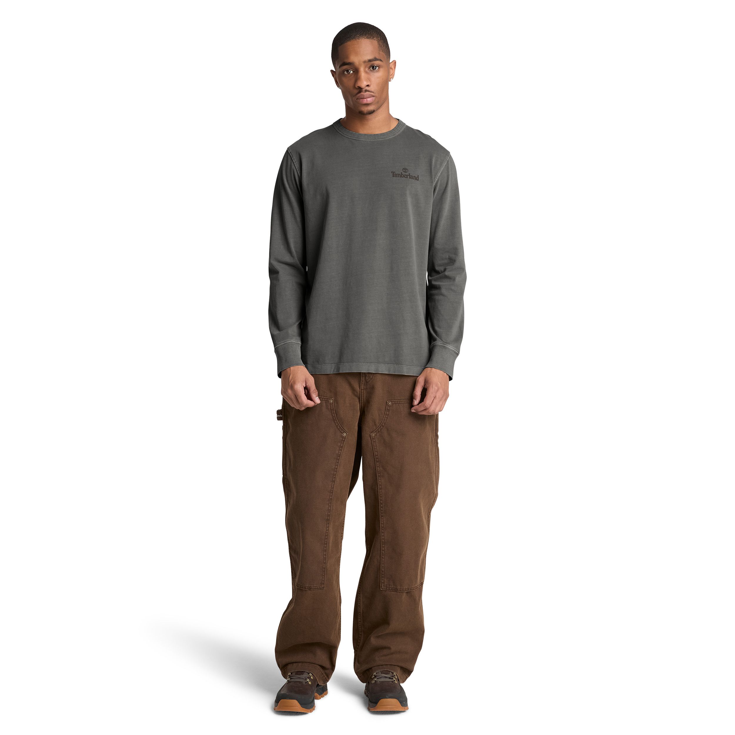 T-shirt à manches longues teint en pièce pour hommes, Timberland