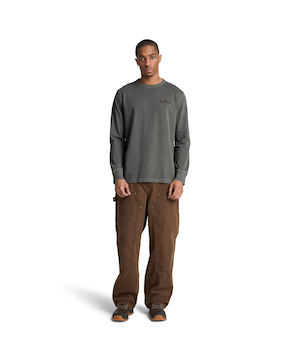 T-shirt à manches longues teint en pièce pour hommes, Timberland