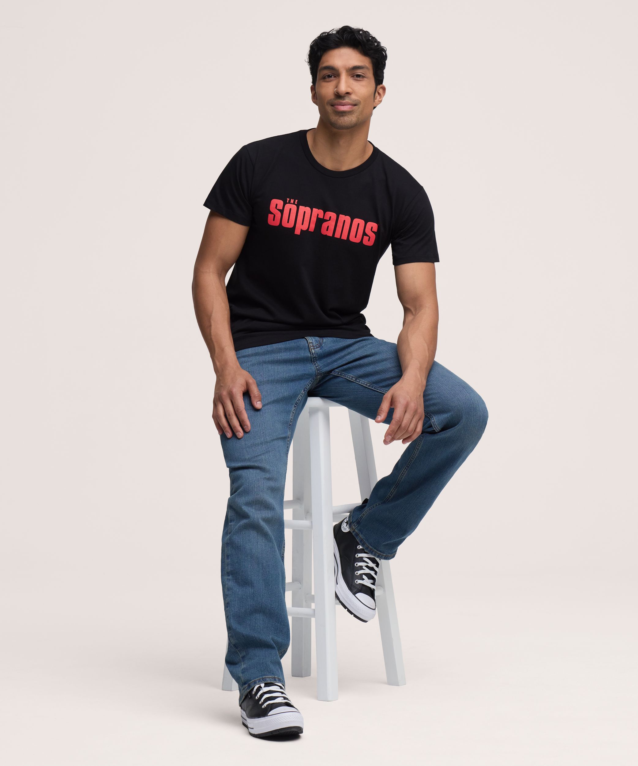 T-shirt à col ras du cou avec graphique Sopranos pour hommes