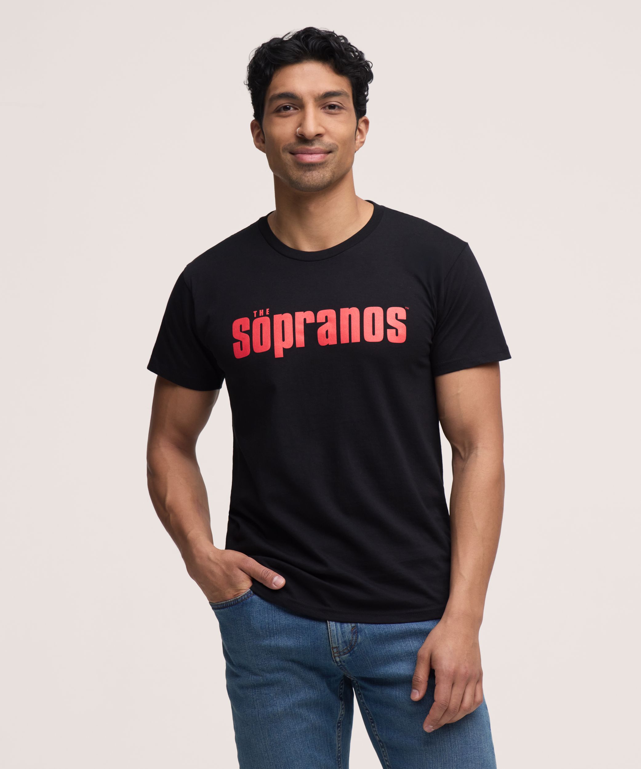 T-shirt à col ras du cou avec graphique Sopranos pour hommes